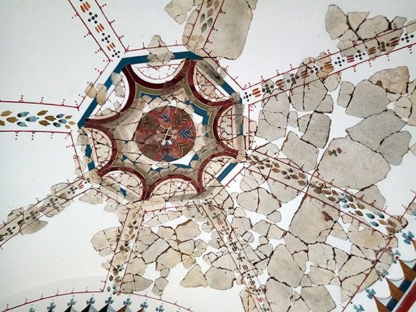Фрагменты росписи на куполе одной из комнат виллы