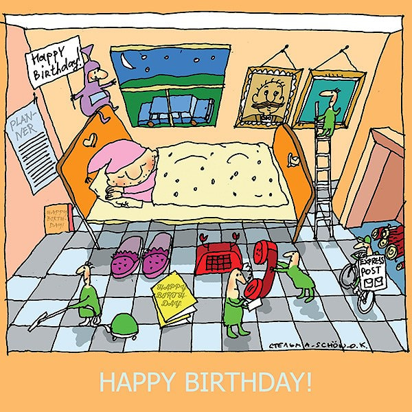 Happy Birthday! - скачать забавную поздравительную открытку бесплатно