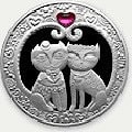 Кот и кошка на новой белорусской серебряной монете  