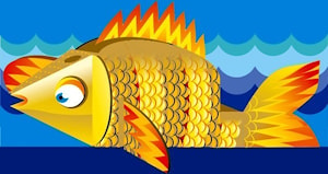 Фигурка золотой рыбки из бумаги   