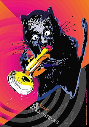 Постер: Луи Армстронг в виде кота  