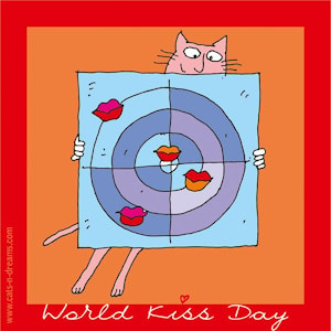 Открытки к 6 июля - Всемирному дню поцелуев  