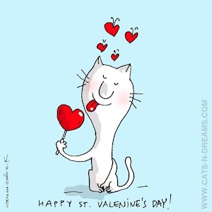 Нежные открытки с кошками к 14 февраля, Дню святого Валентина - скачать бесплатно  